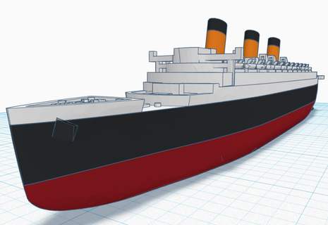 semplice rms Regina Maria barca oceano rivestimento olimpico nave titanico veicoli trasporto 3d print model - Mito3D