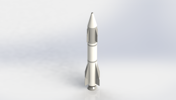 einfach Rakete Modell Raketen Ingenieurwesen Architektur Kunst 3d print model - Mito3D