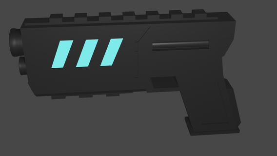 einfach sci fi Pistole Spielzeuge dev 3dprint 3d print model - Mito3D