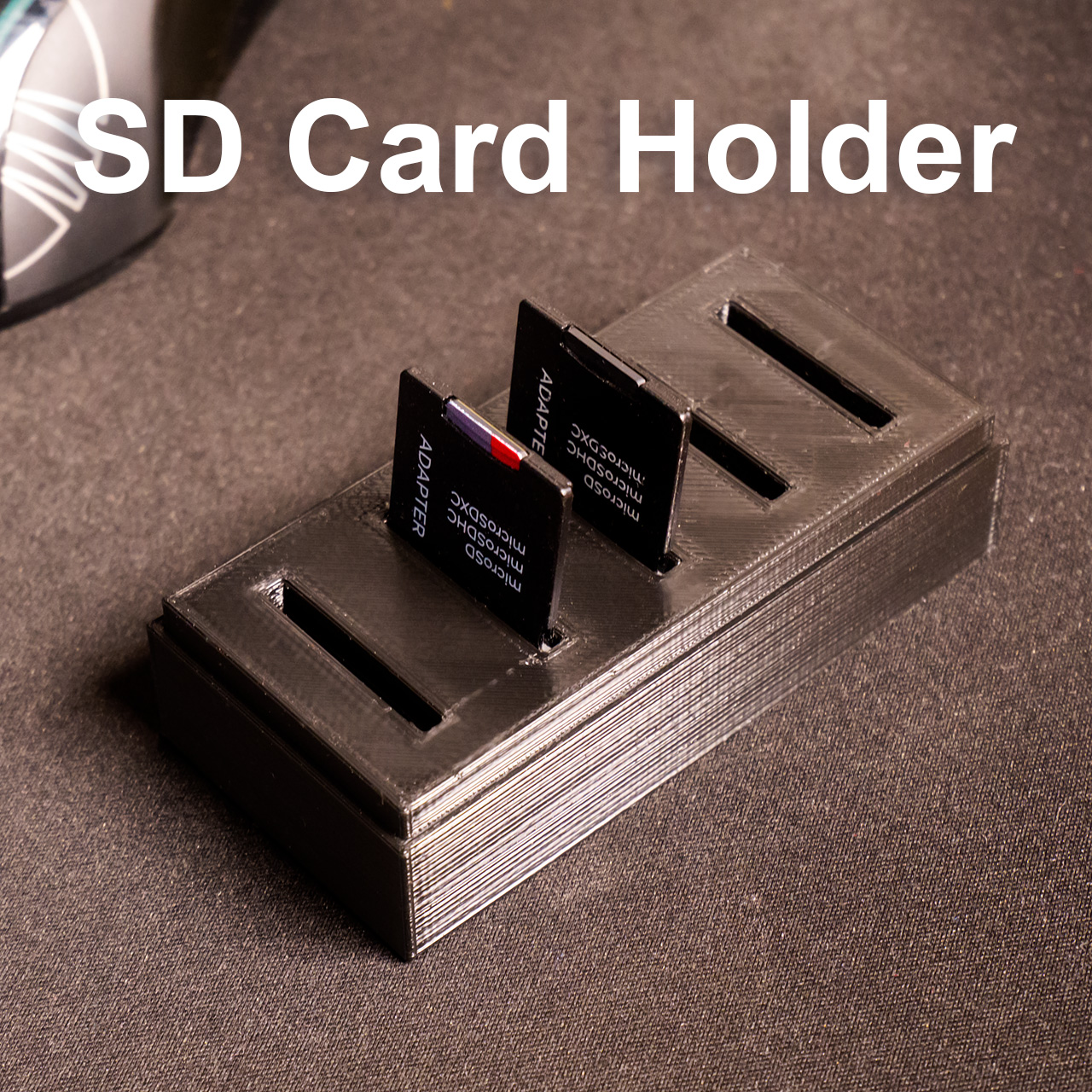 Facile sd carte titulaire soutien Mémoire bloquer facile impression libre espace rangement bureau 3D print model - Mito3D