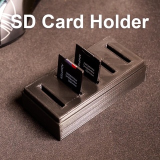 simple sd card holder memory five block easy print free storage desktop 3d print model - Mito3D