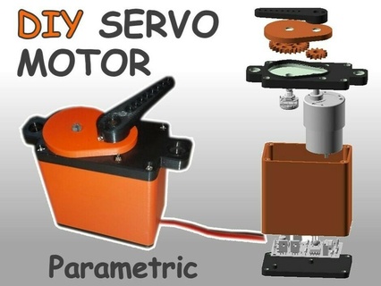 simple servo motor model - parametric diy gears openscad tools makers 3d print model - Mito3D