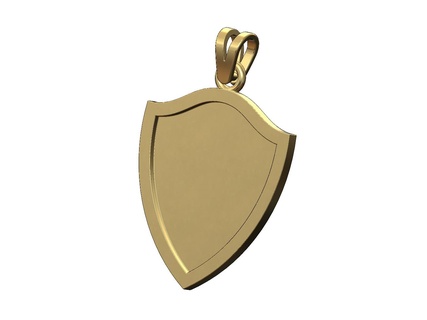 simple shield memory pendant bail 3d print model armor medieval engraving jewelry printable gold silver jewellery engravable necklace luxury picture hiphop bling 3d print model - Mito3D