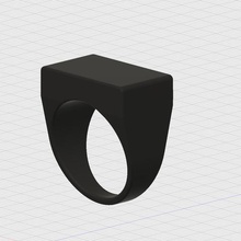 simple square ring jewelry 3d print model - Mito3D