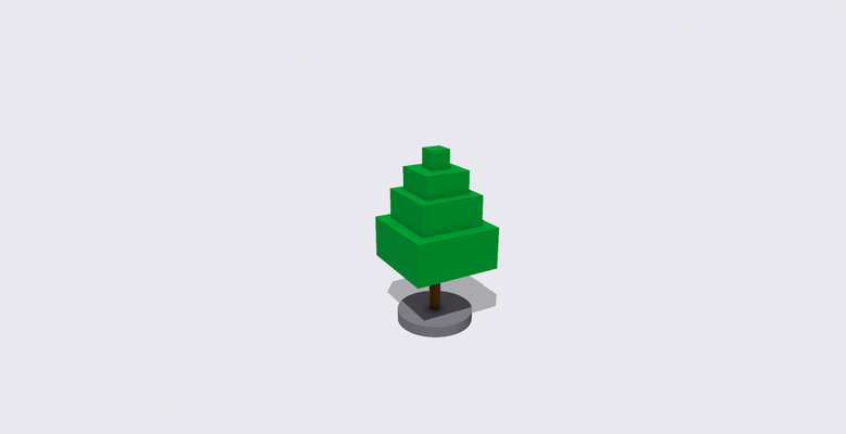 simple square tree lowpoly desktop 3d print model - Mito3D