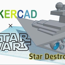 semplice star destroyer tinkercad art modelli di wars spazio madewithtinkercad 3d print model - Mito3D