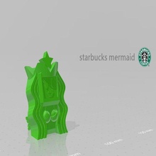 simple starbucks mermaid art people 3d print model - Mito3D