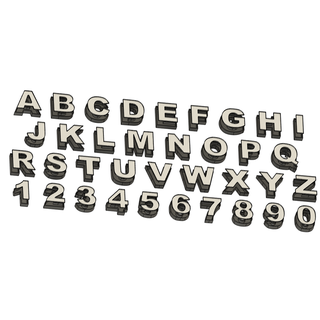 basit stil harfler kapakları mektup şekil Lamba Kutu Led kapı 3d print model - Mito3D