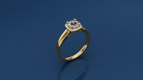 Facile style rond diamant anneaux fantaisie bague homme bijoux conception meilleur engagement mariage or génial imprimable précieux mode saphir brillant gemme 3d print model - Mito3D