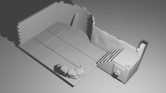 simples terreno jogos orc guerra marinho Construir bunker martelo 40k miniatura figura mini modelo borda telha dioram 3d print model - Mito3D