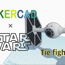 simple tie fighter tinkercad art modèles starwars l'espace 3d print model - Mito3D