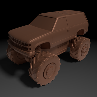 basit oyuncak suv araba araç kamyon canavar büyük ayaklar tekerlek 3d print model - Mito3D