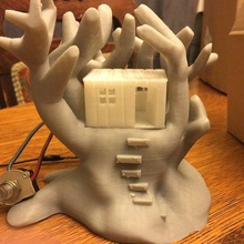 simples casa na árvore lâmpada a da luz diodo emissor de do agregado familiar móveis arte 3d print model - Mito3D