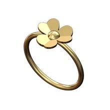 simple trefoil flower band size 5to9 3d print model jewelry leaf nature ring fashion printable gold silver jewellery sterling vintag rose cute rings 3d print model - Mito3D