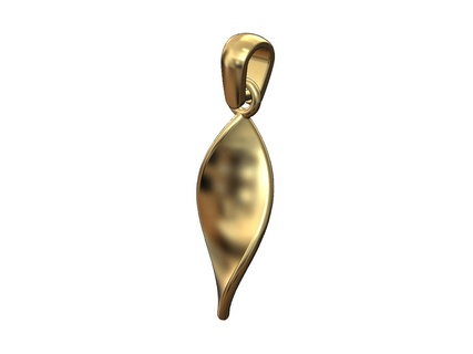 simple twisted leaf pendant bail charm 3d print model leaves jewelry printable gold silver bracelet fashion jewellery geometric minimalist necklace 3d print model - Mito3D