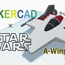 simple wing art models tinkercad star wars starwars space plane madewithtinkercad flight awing 3d print model - Mito3D