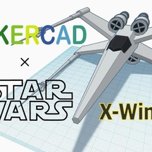 basit bir x-wing tinkercad sanat modelleri star wars uzay gemisi uçak madewithtinkercad uçuş 3d print model - Mito3D