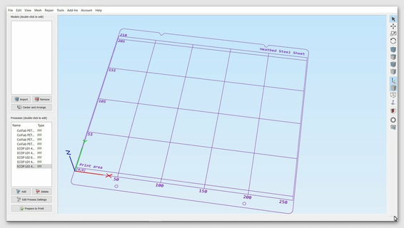 simplify3d prusa i3 mk3 mk52 steelsheet bedfile grid bed original prusai3mk3 s3d 3d printing 3d print model - Mito3D