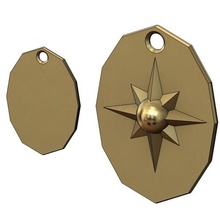 simpliste boussole pendentif 3d impression modèle bijoux or imprimable Collier argent ancien rétro mode pendentifs classique géométrique 3d print model - Mito3D