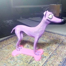 simpson santa's helper bone stand dog simpsons animals 3d print model - Mito3D