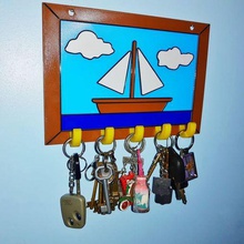 simpsons boat key holder picture 3d home keyholder thesimpsons ring keychainssimpsons simpsonsboat boatpicture simpsonspicture gadgets keychain homer marge lisa bart maggie moe barny burns 3d print model - Mito3D