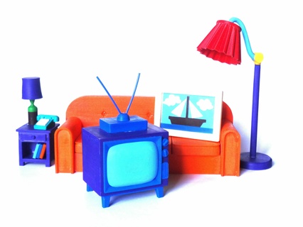 simpsons dibujos animados película apertura sofá escena diorama conjunto 3d print model - Mito3D