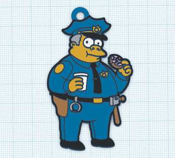 Simpsons şef wiggum anahtarlık klanlık stl dosya 3d baskı Simpson Aksesuarlar polis karakterler Hediyeler 3d print model - Mito3D