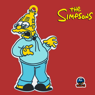 simpsons grandfather keychain 3d printing stl abraham simpson goggles cane facial expression quality durability fanatic gift details smile 3d print model - Mito3D