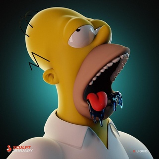 simpsons homer donuts homer simpson simpsons liquid lisa bart marge cartoon figure collectible fun art toy  3d print model - Mito3D
