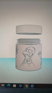 simpsons jar flask airtight weed grinder marijuana 3d print model - Mito3D