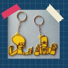 simpsons marge homer keychains keychain key chain love 3d print model - Mito3D