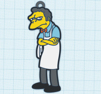 Simpsons Moe anahtarlık 3d baskı stl dosya nesne pop kültür tasarım hayran Sanat hediye aksesuar animasyonlu komedi televizyon karikatür dizi dijital ikon animasyon tahsil edilebilir 3d print model - Mito3D