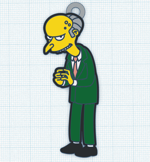 Simpsons Montgomery Scheunen Schlüssel Kette brennt mr Schlüsselbund 3d Drucken Design Digital Datei stl Format animiert Zeichen Karikatur Bösewichte Unternehmer Karikaturen Unterhaltung Pop Kultur Springfield Geschenke Zubehör Fan Shop Humor 3d print model - Mito3D