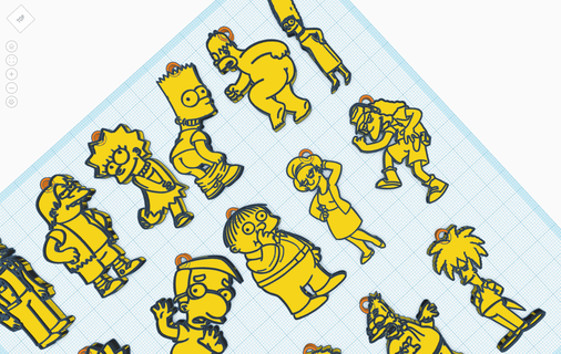 Simpsons Pack Schlüsselanhänger Simpson Charakter Homer 3d print model - Mito3D