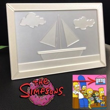 Simpsons cenário quadro pintura barco velas oceano ceu sala decoração parede Unico familia famoso stl Impressora 3d céu 3d print model - Mito3D