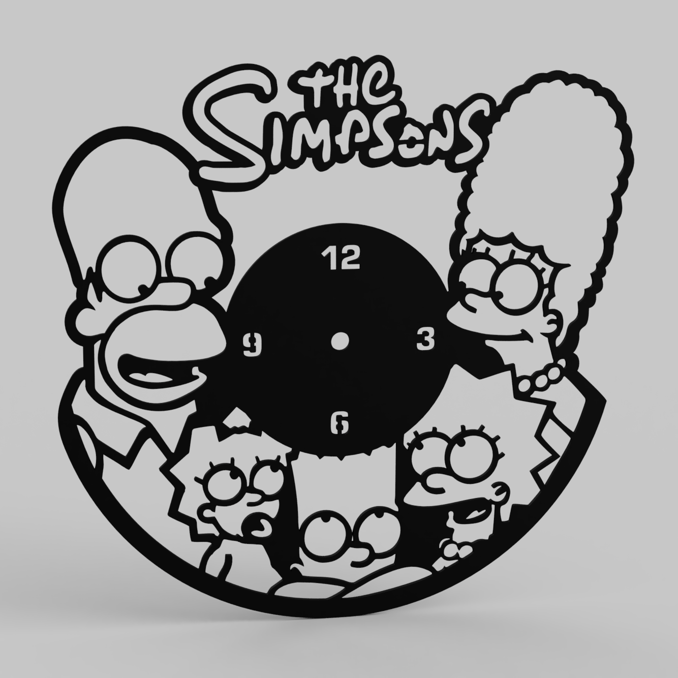 simpsons reloj pared familia 3D print model - Mito3D