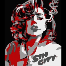 sin city lady gaga stencil art 3d print model - Mito3D