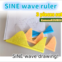 sine curve ruler 3 piece set student engineer tool cosine b5 3d print model - Mito3D