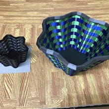 sine wave woven basket home openscad multicolor 3d print model - Mito3D