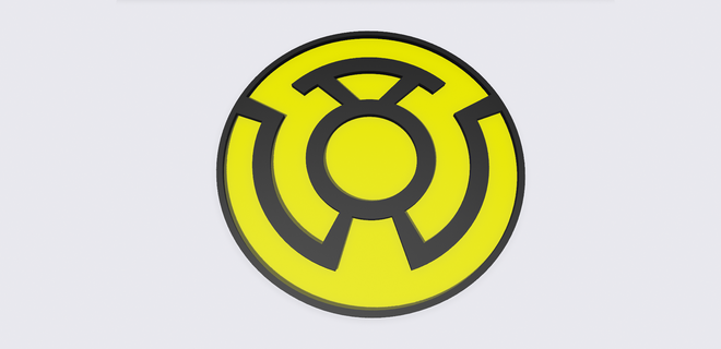 sinestro corp logo yellow fear green lantern villain super hero superhero dc comics 3d print model - Mito3D