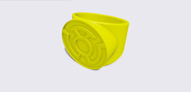 sinestero corp anillo amarillo miedo verde linterna villano súper héroe superhéroe dc historietas 3d print model - Mito3D