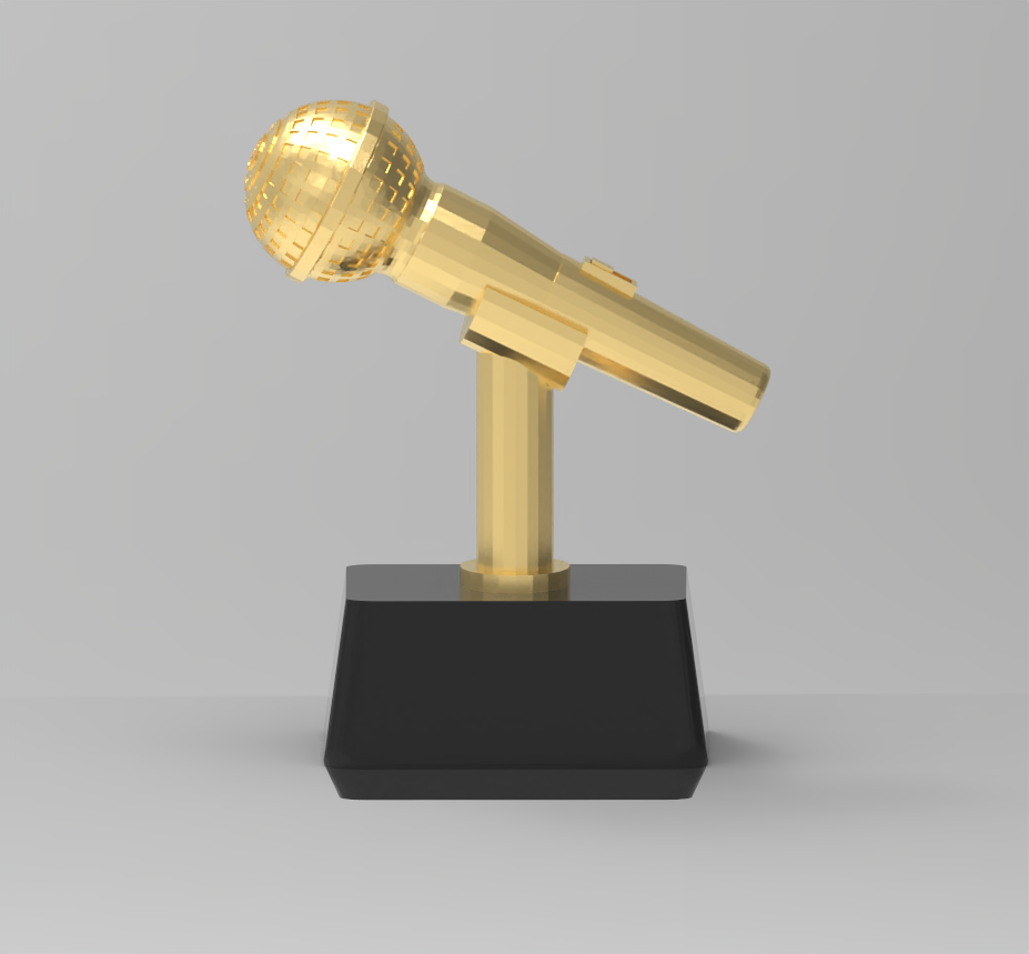 singer microphone trophy award 3D print model - Mito3D