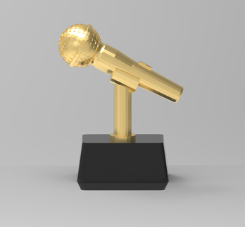 singer microphone trophy award 3d print model - Mito3D