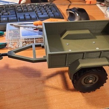 single asse trailer 1 16 esercito camion gioco 116 rc wpl veicoli 3d print model - Mito3D