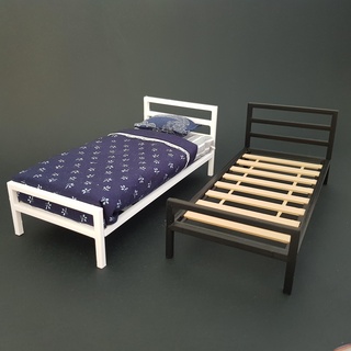 single bed frame - miniature doll house furniture sleep mattress ikea stl 3d printer barbie home 3d print model - Mito3D