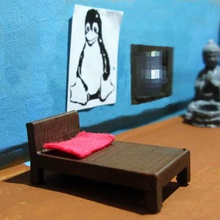 Einzelbett Möbel-Puppenhaus home mob der Miniatur Möbel doll - Spielzeug Raum single Bett 3d print model - Mito3D