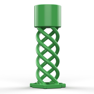 soltero vela estante soporte hélice forma diseño apoyo helicoidal primavera imprimible 3d impresión ligero hexagonal espiral 3d print model - Mito3D
