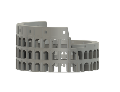 single Colosseo Giochi 3dprinting Roma romanzo roblox gioco risorsa obj fbx stl low poly 3d print model - Mito3D