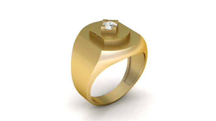 single dimond squillare uomini 3d stampabile modello 3dprintable mensring anello diamante singolo jewelrydesign 3dprinting cad design ad gioielli personalizzati eleganza lusso minimalista 3dmodel gioielliere 3d print model - Mito3D