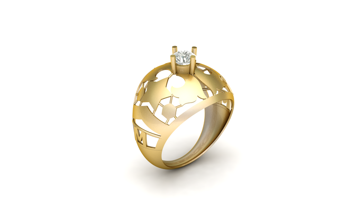 single dimond squillare uomini moda 3d stampabile modello 3dprintable mensring anello diamante singolo maschile gioielli uomo jewelrydesign 3dprinting cad design ad personalizzati fashionfashion sofisticati minimalista 3dmodel gioielliere 3d print model - Mito3D